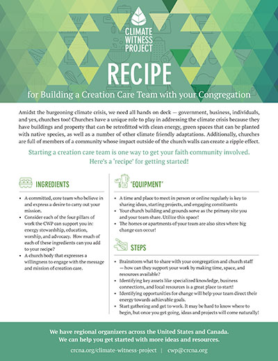 Recipe for Building a Creation Care Team