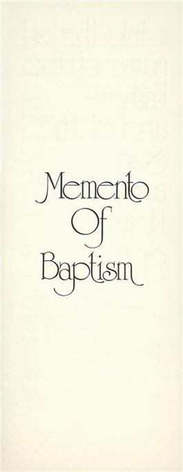 Children's Baptism Memento