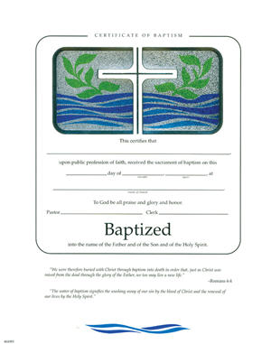 Adult Baptism Foil Certificate