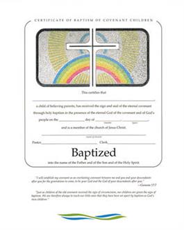 Baptism of Covenant Children Foil Certificate