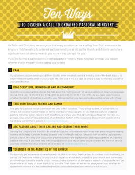Ten Ways to Discern a Call to Ordained Pastoral Ministry