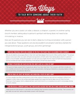 Ten Ways to Talk with Someone About Their Faith