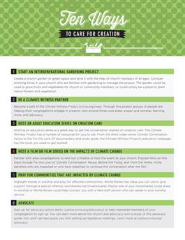 Ten Ways to Care for Creation