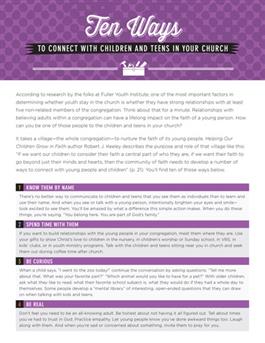 Ten Ways to Connect with Children and Teens in Your Church