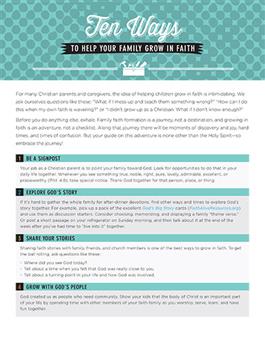 Ten Ways to Help Your Family Grow in Faith