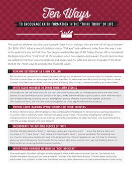 Ten Ways to Encourage Faith Formation in the "Third Third" of Life